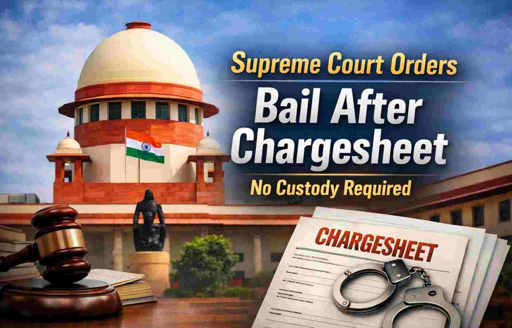 No Custody After Chargesheet; Supreme Court Grants Bail Relief